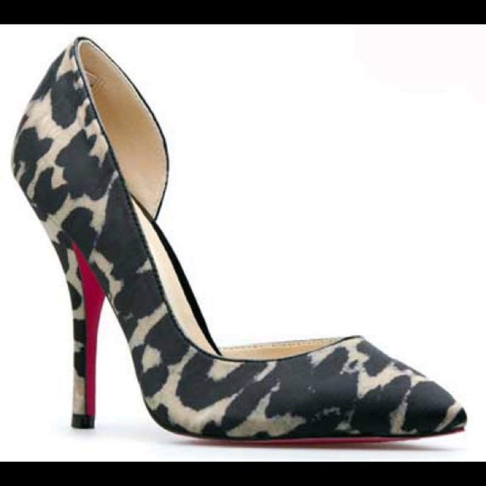 Leopard print half d’orsay stiletto pump